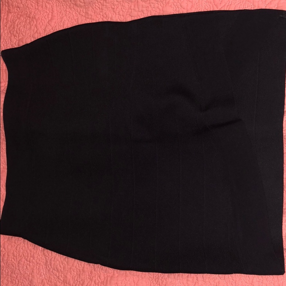 Black fitted mini skirt